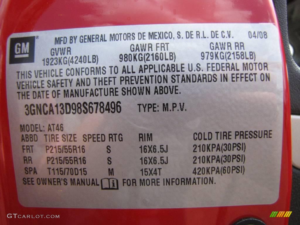 2008 HHR LS - Victory Red / Gray photo #32