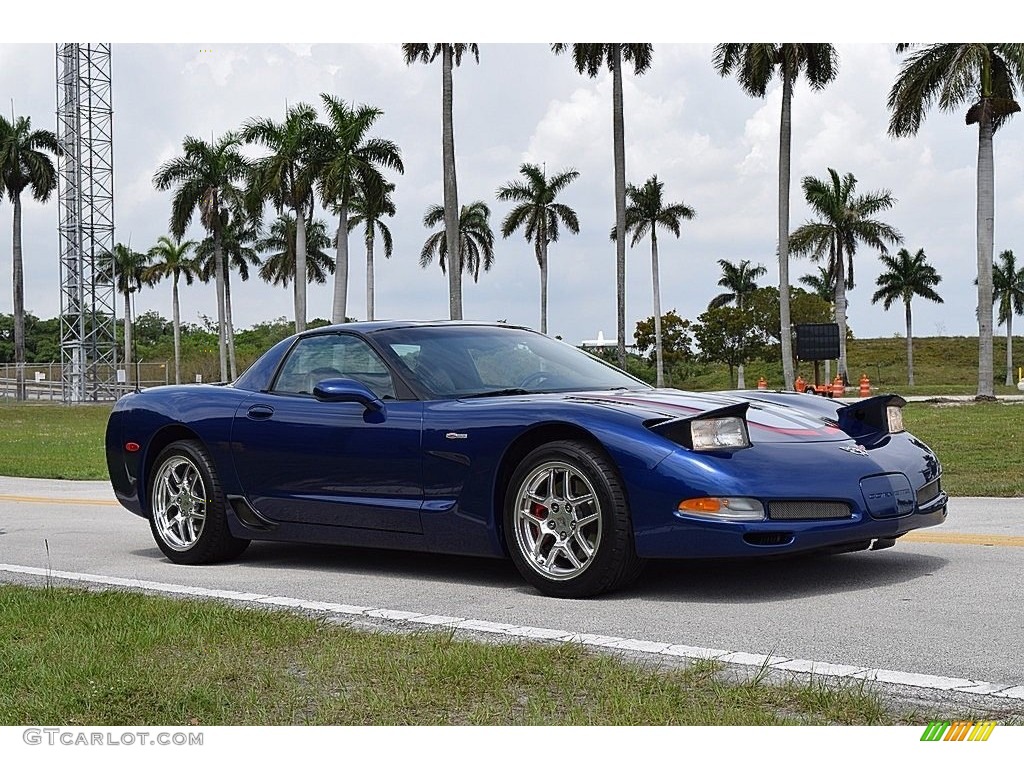 2004 Corvette Z06 - LeMans Blue Metallic / Black photo #2