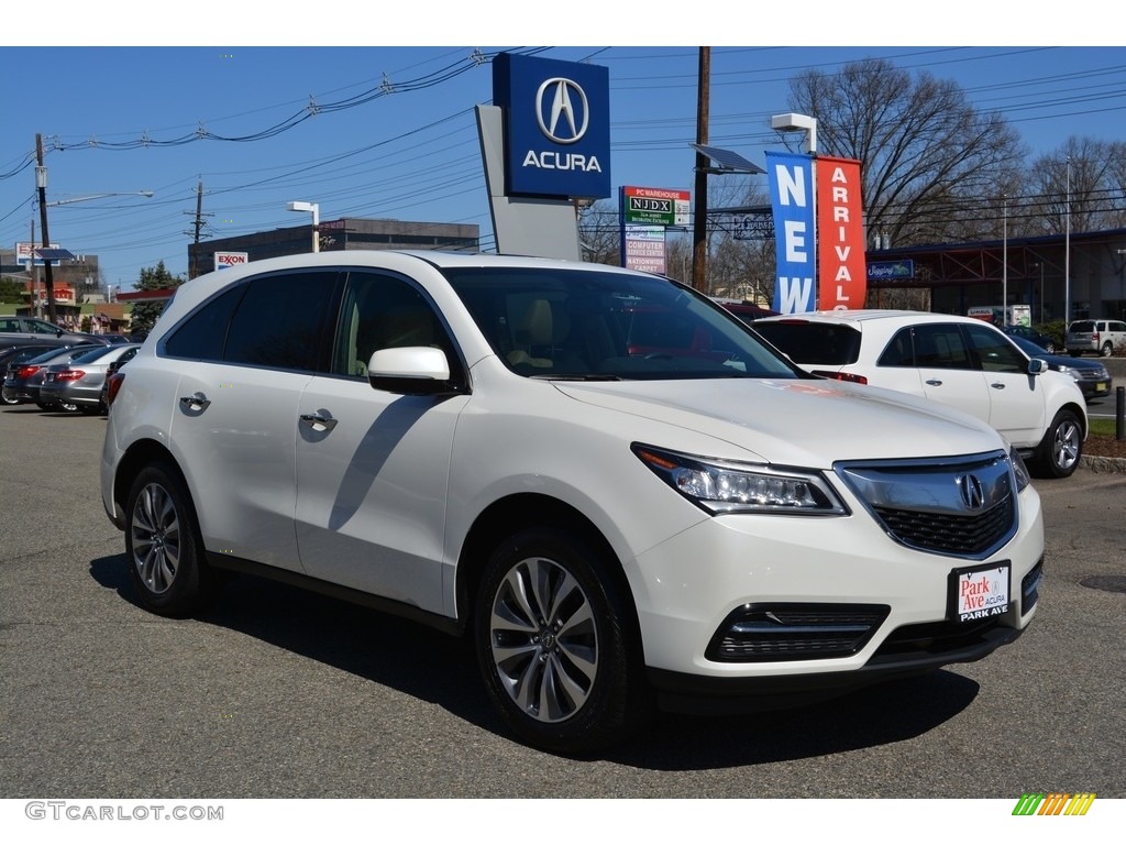 2014 MDX SH-AWD Technology - White Diamond Pearl / Parchment photo #1