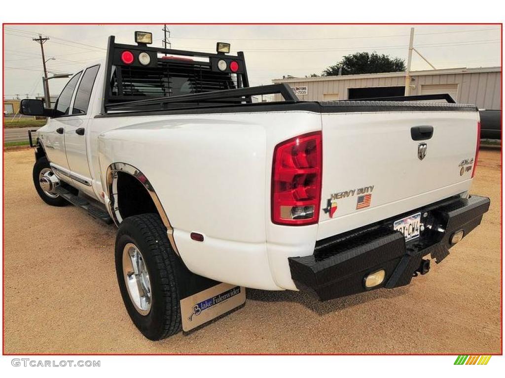 2006 Ram 3500 Laramie Quad Cab 4x4 Dually - Bright White / Medium Slate Gray photo #3