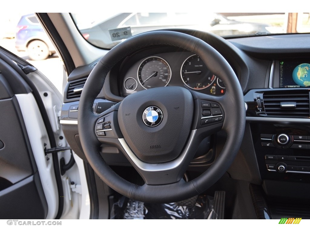 2016 BMW X3 xDrive28d Black Steering Wheel Photo #111914094