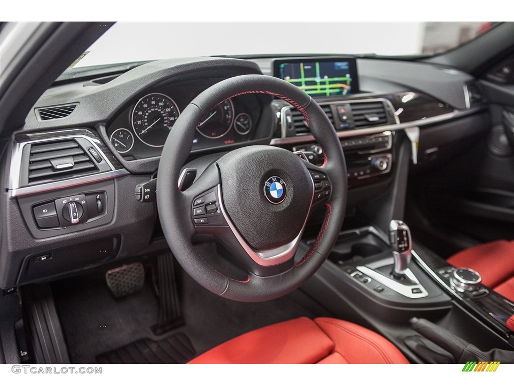 Coral Red Interior 2016 BMW 3 Series 330e Sedan Photo #111929367