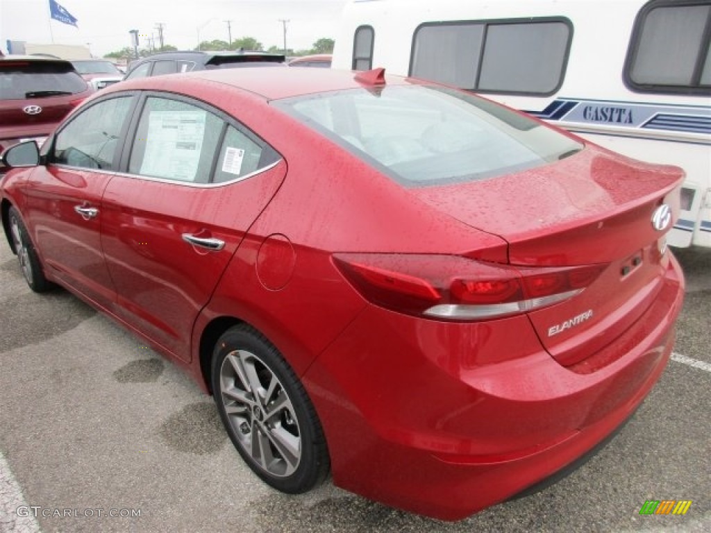 2017 Elantra Limited - Red / Beige photo #4