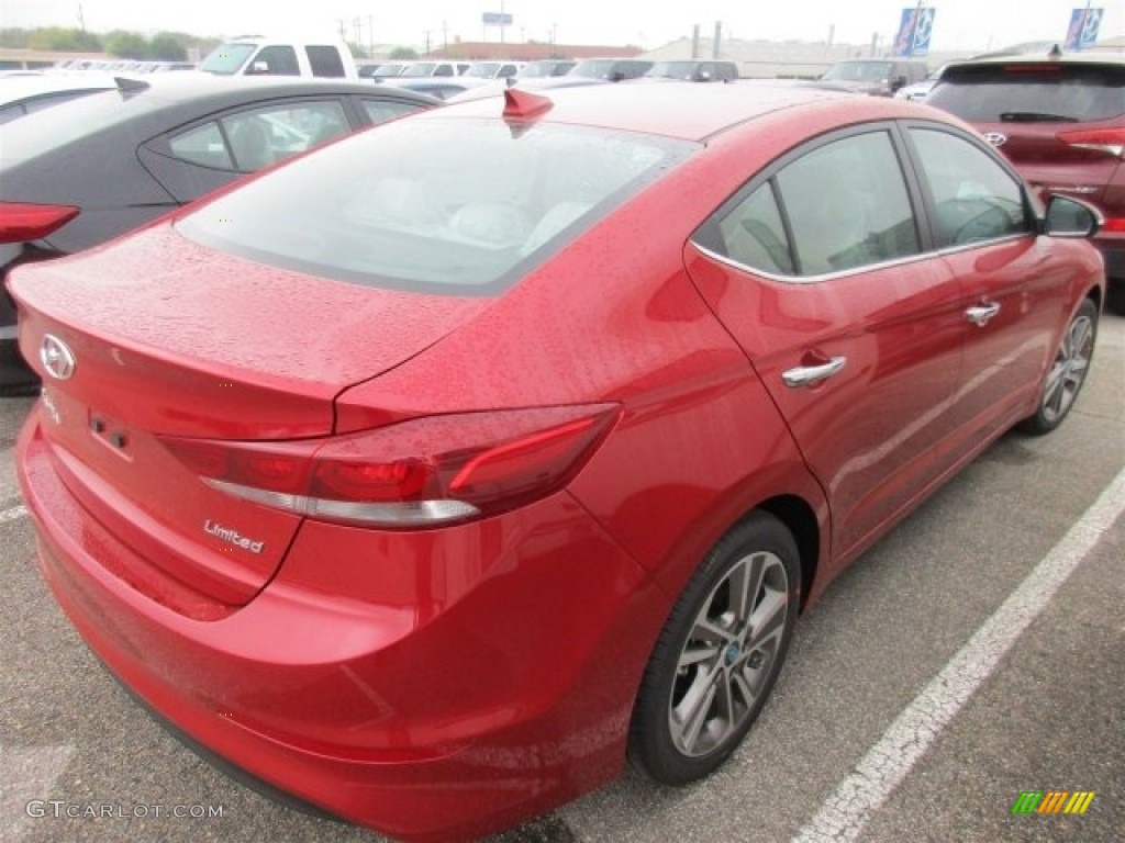 2017 Elantra Limited - Red / Beige photo #7