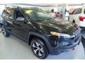 2014 Brilliant Black Crystal Pearl Jeep Cherokee Trailhawk 4x4  photo #4