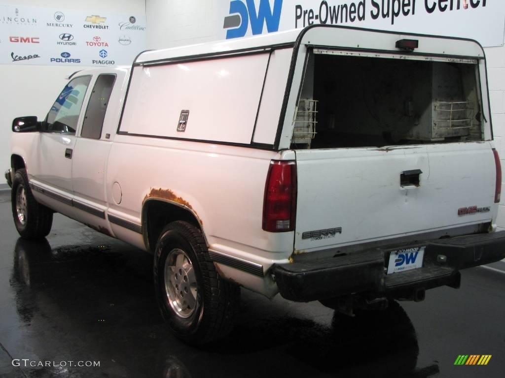 1995 Sierra 1500 SL Extended Cab 4x4 - White / Beige photo #3