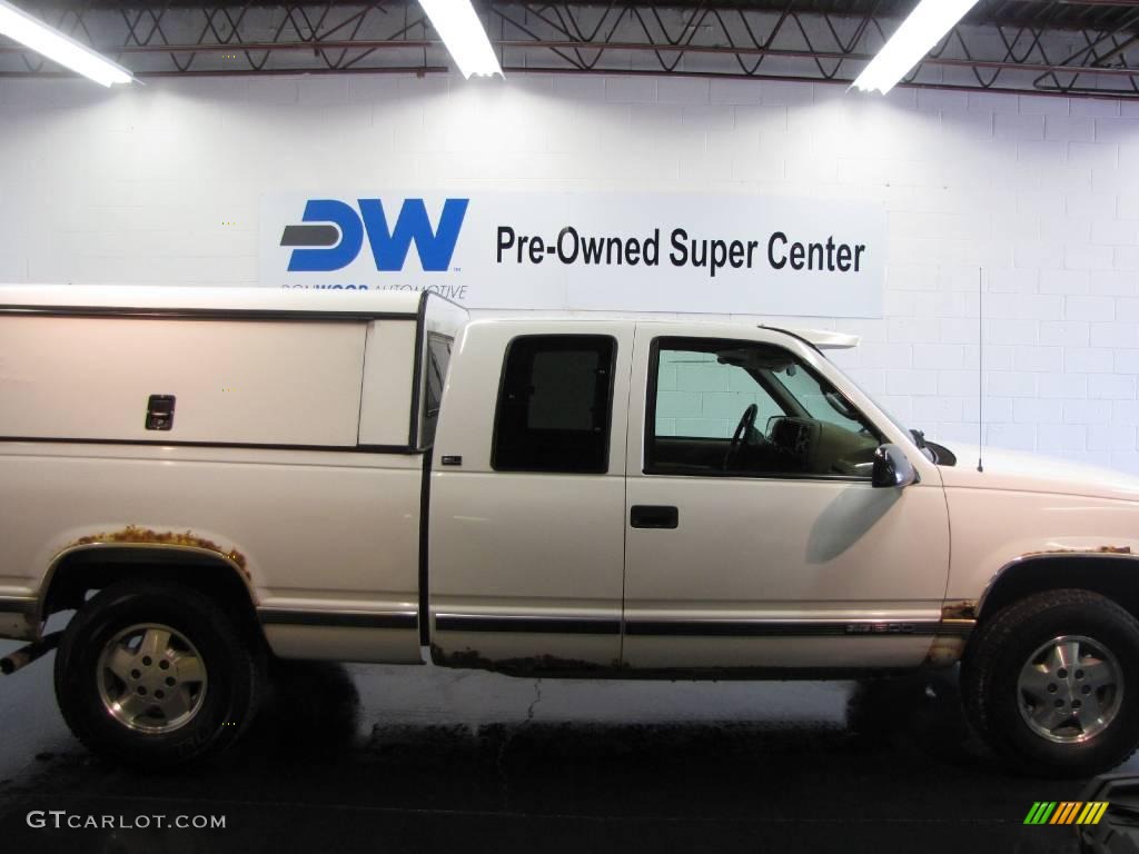 1995 Sierra 1500 SL Extended Cab 4x4 - White / Beige photo #5