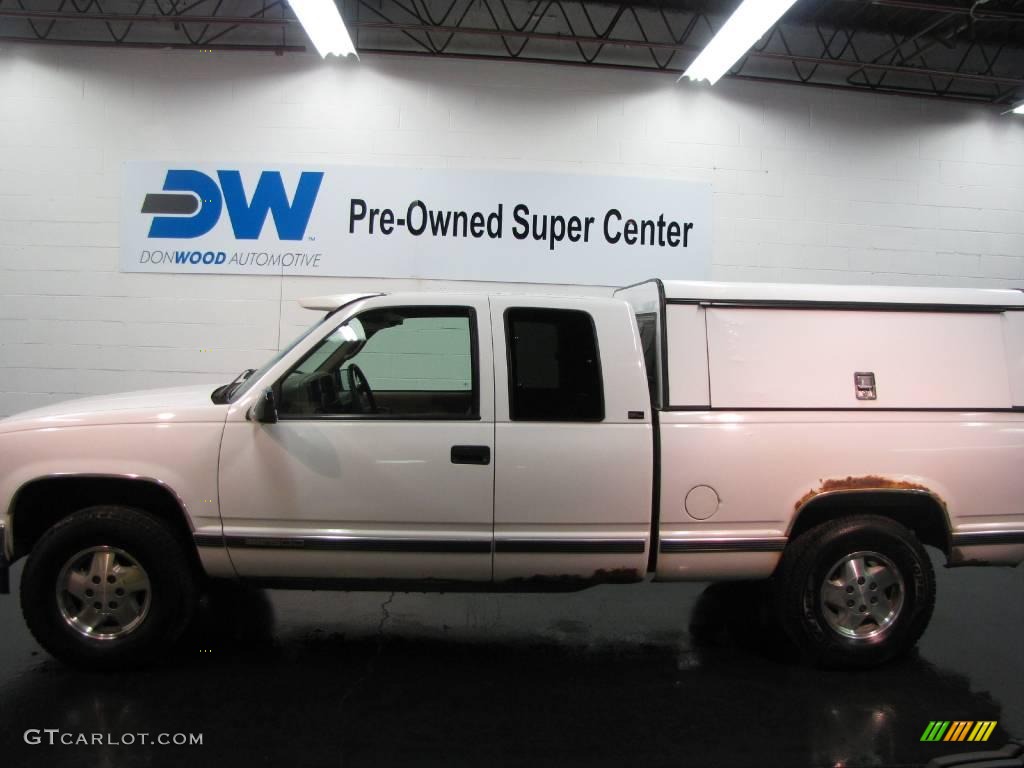 1995 Sierra 1500 SL Extended Cab 4x4 - White / Beige photo #6