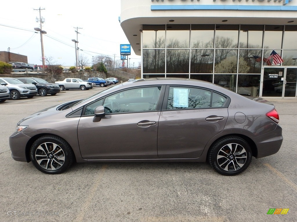 2013 Civic EX Sedan - Urban Titanium Metallic / Beige photo #2