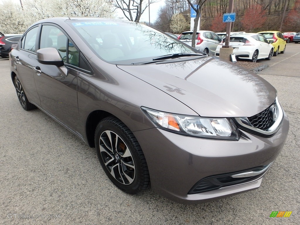 2013 Civic EX Sedan - Urban Titanium Metallic / Beige photo #7
