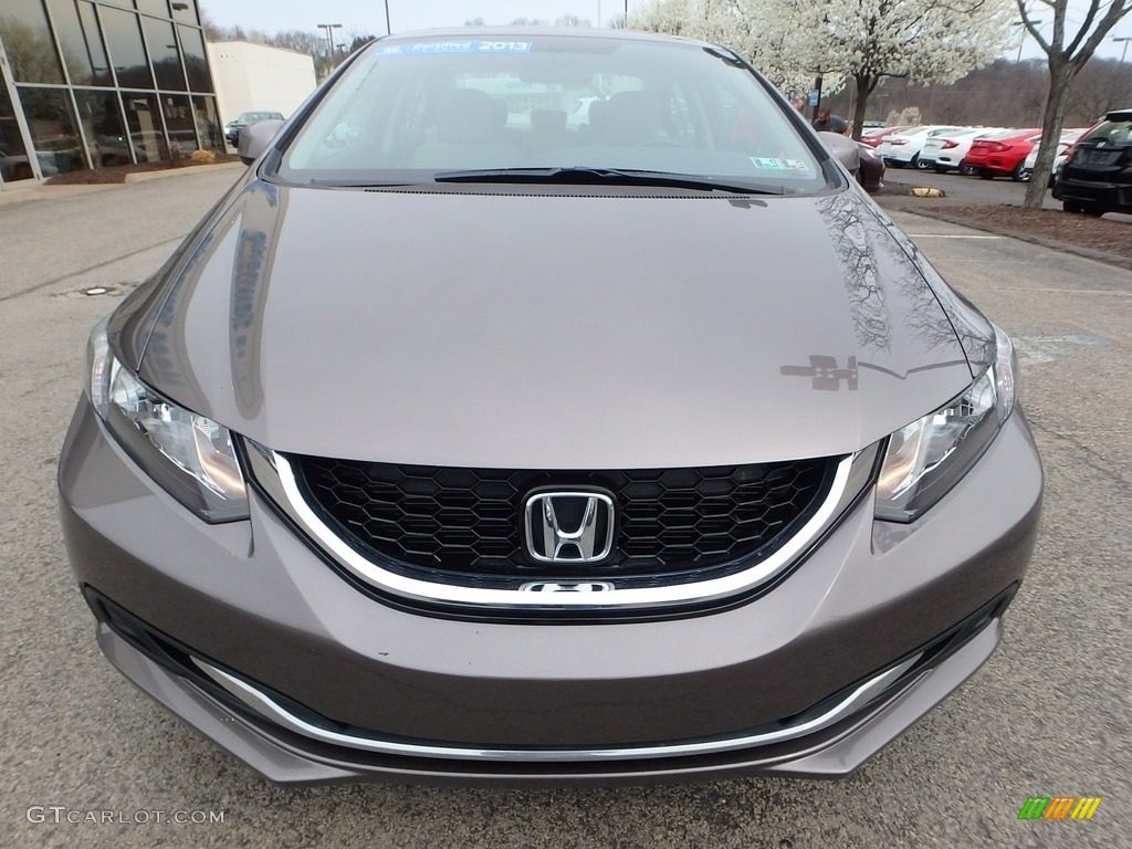 2013 Civic EX Sedan - Urban Titanium Metallic / Beige photo #8