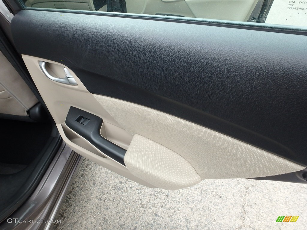 2013 Civic EX Sedan - Urban Titanium Metallic / Beige photo #14