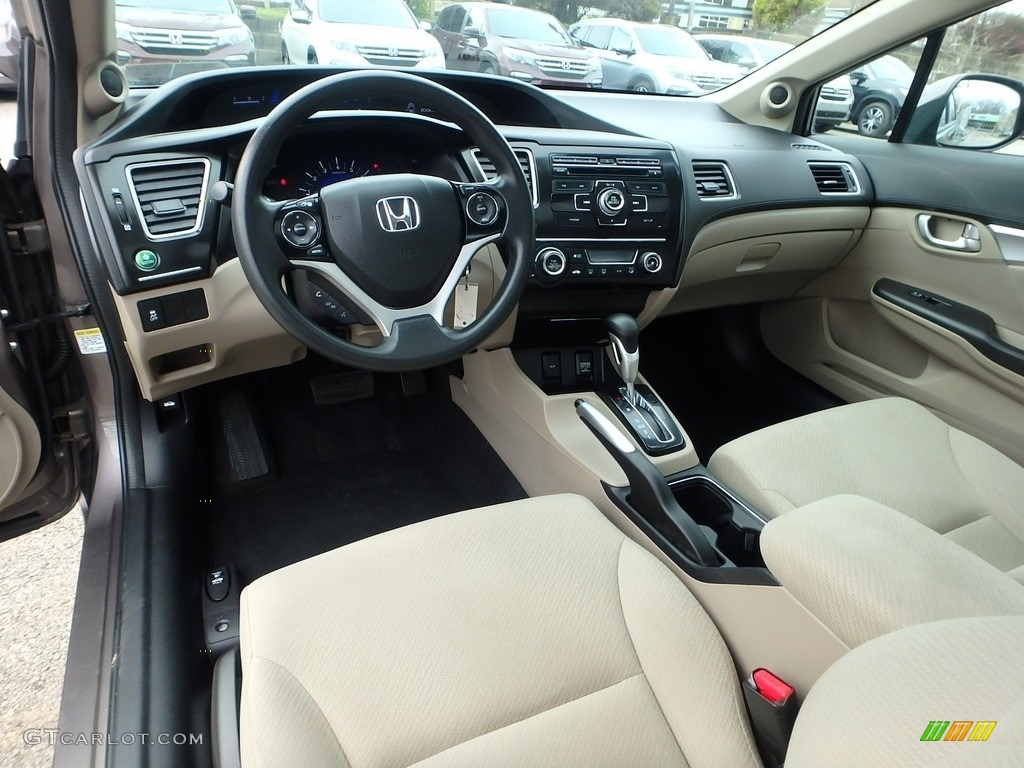 2013 Civic EX Sedan - Urban Titanium Metallic / Beige photo #17