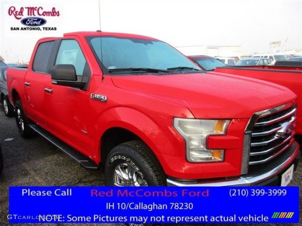 2016 F150 XLT SuperCrew 4x4 - Race Red / Medium Earth Gray photo #1