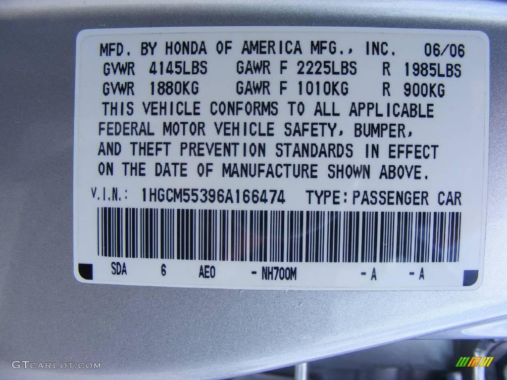 2006 Accord SE Sedan - Alabaster Silver Metallic / Black photo #40