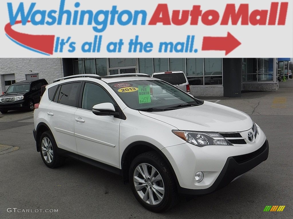 2013 RAV4 Limited AWD - Blizzard White Pearl / Black photo #1