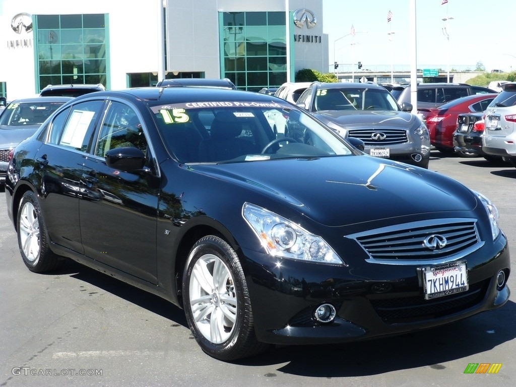 2015 Q40 Sedan - Black Obsidian / Graphite photo #1