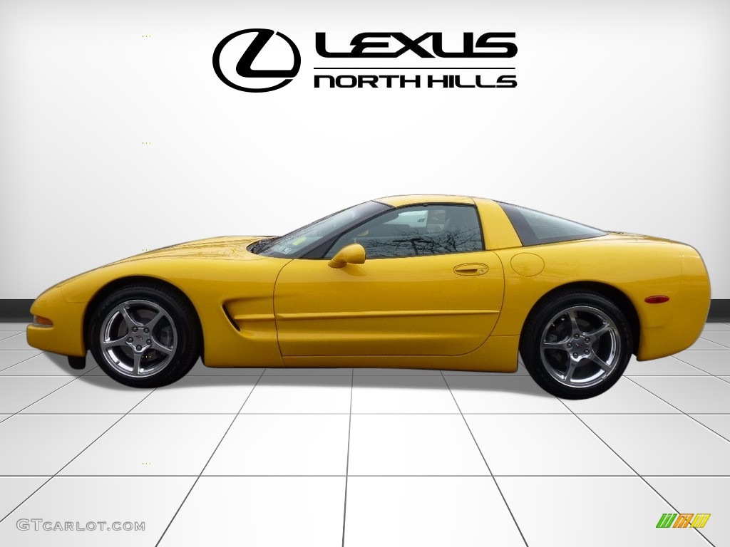 2002 Corvette Coupe - Millenium Yellow / Black photo #3