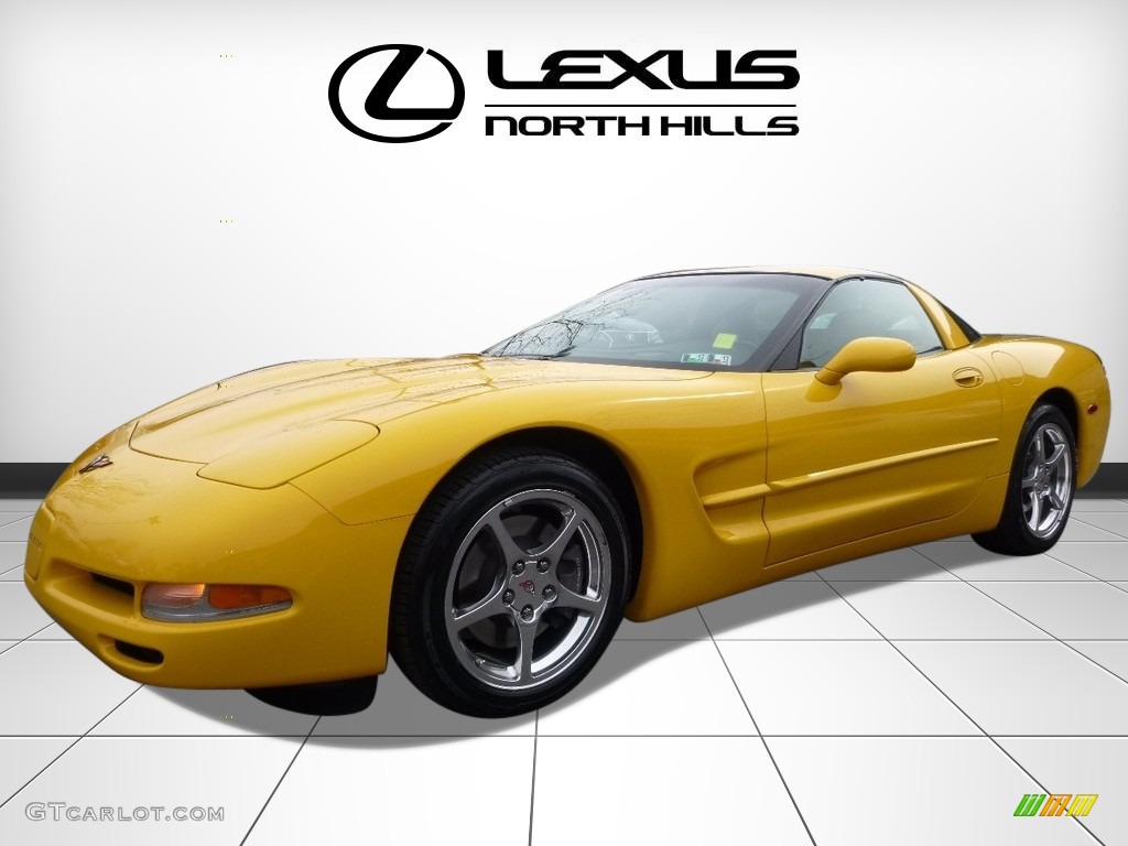 2002 Corvette Coupe - Millenium Yellow / Black photo #4