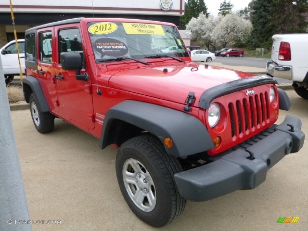 2012 Wrangler Unlimited Sport 4x4 - Flame Red / Black photo #7