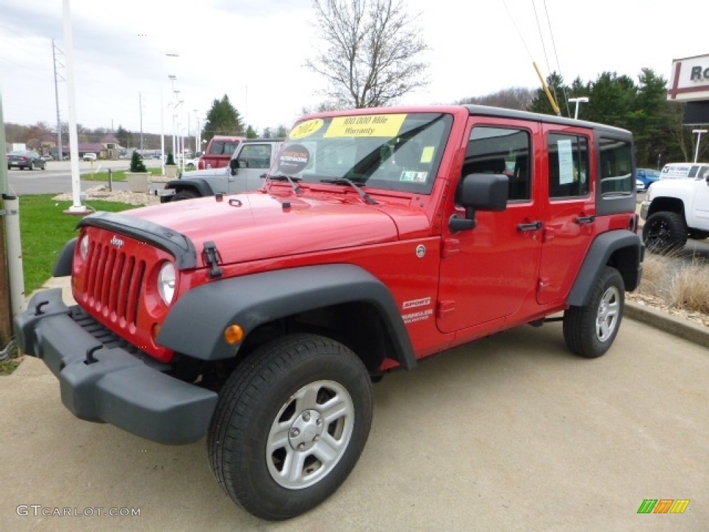 2012 Wrangler Unlimited Sport 4x4 - Flame Red / Black photo #9
