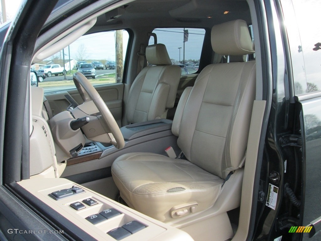 2009 Titan LE Crew Cab 4x4 - Timberline Green / Almond photo #16