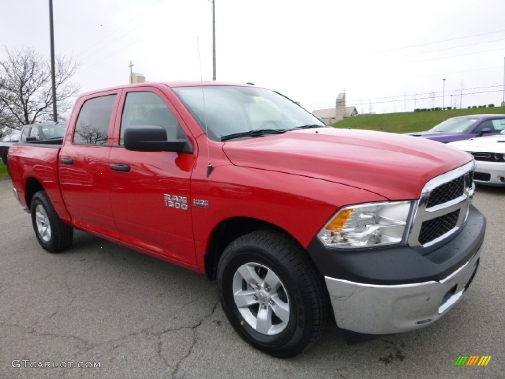 Flame Red 2016 Ram 1500 Tradesman Crew Cab 4x4 Exterior Photo #111972754