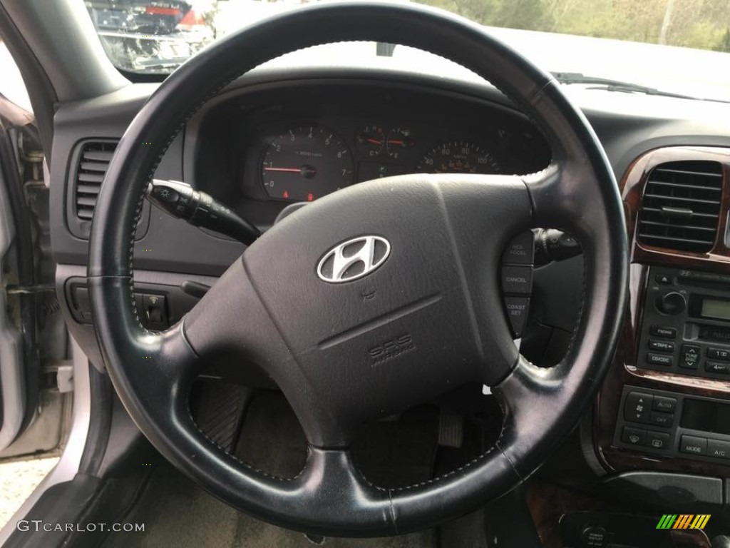 2003 Sonata LX V6 - Brilliant Silver Metallic / Black photo #14