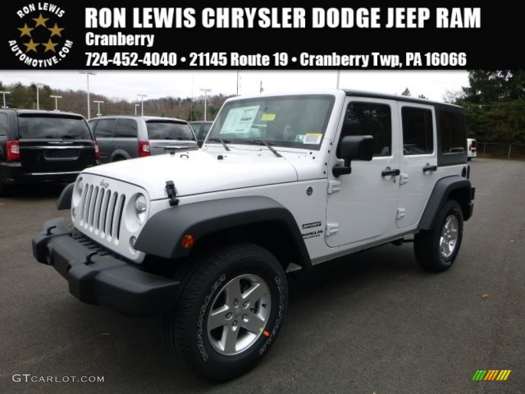 2016 Wrangler Unlimited Sport 4x4 - Bright White / Black photo #1