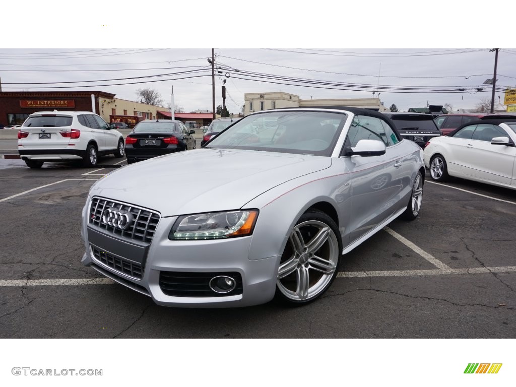 2012 S5 3.0 TFSI quattro Cabriolet - Ice Silver Metallic / Black/Magma Red photo #1