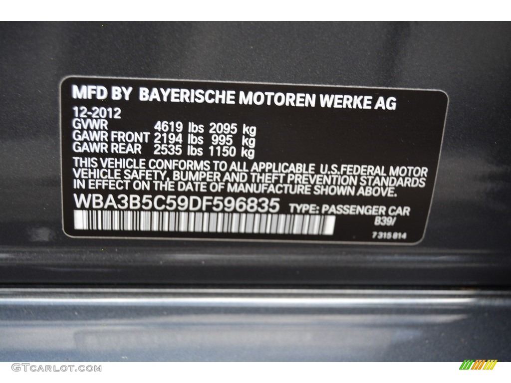2013 3 Series 328i xDrive Sedan - Mineral Grey Metallic / Black photo #34