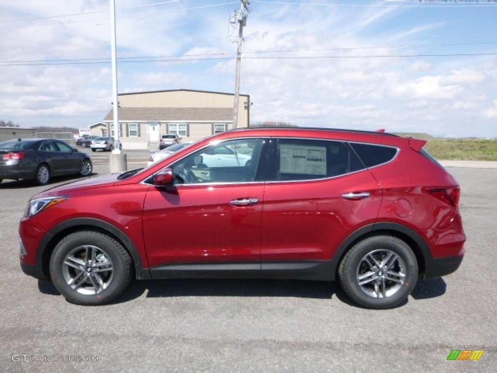 2017 Santa Fe Sport AWD - Serrano Red / Gray photo #3