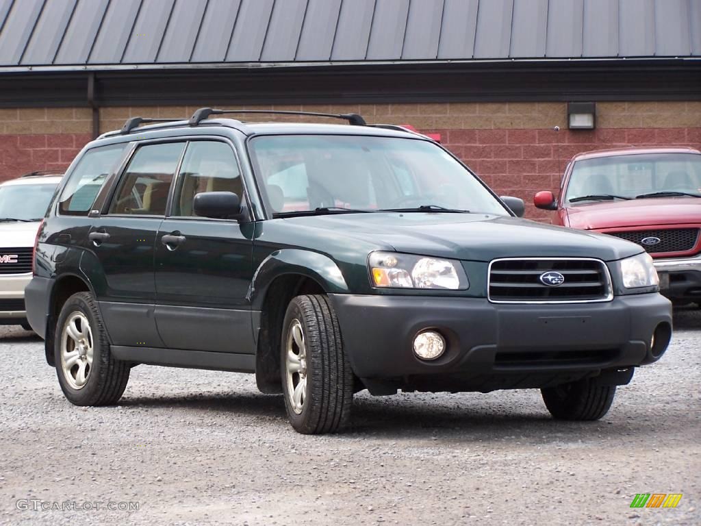 2004 Forester 2.5 X - Woodland Green Pearl / Beige photo #4