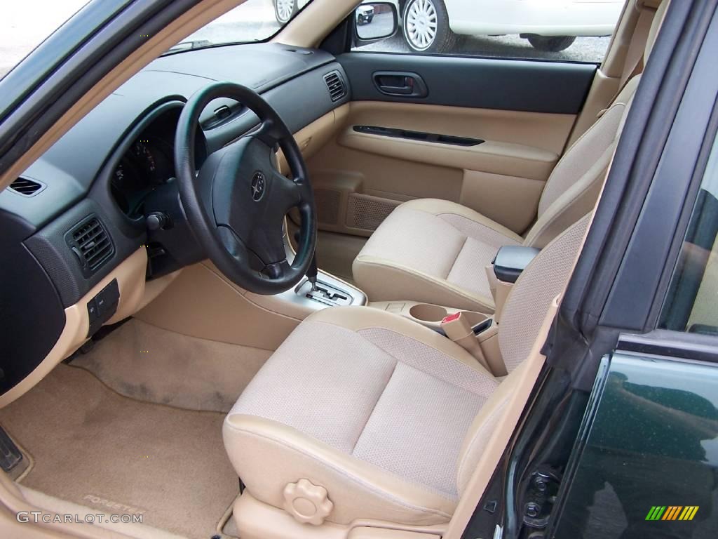 2004 Forester 2.5 X - Woodland Green Pearl / Beige photo #6