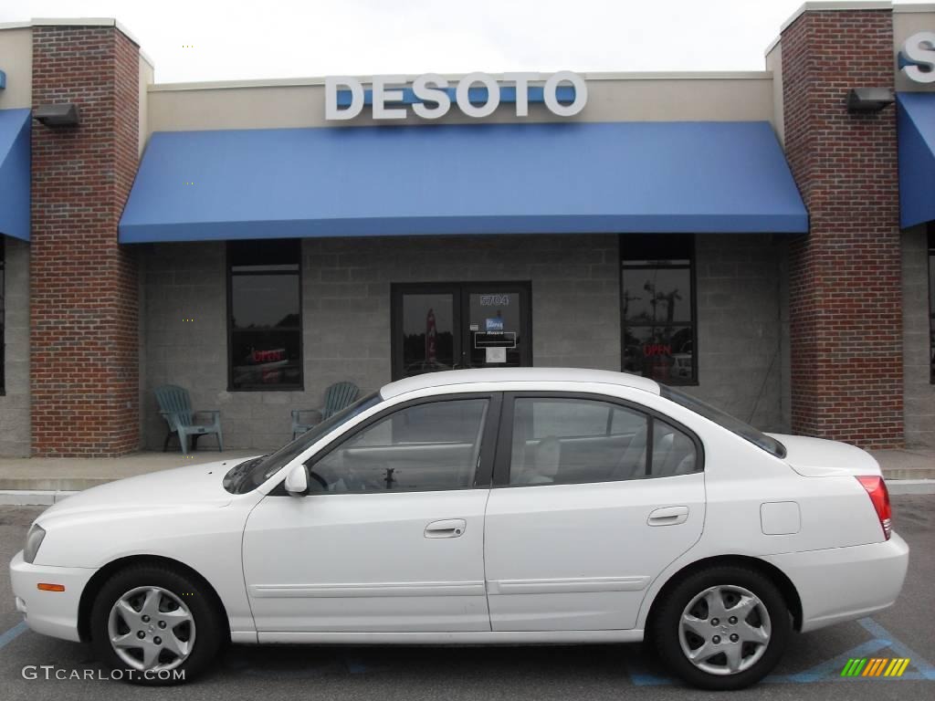 2004 Elantra GLS Sedan - Nordic White / Gray photo #1
