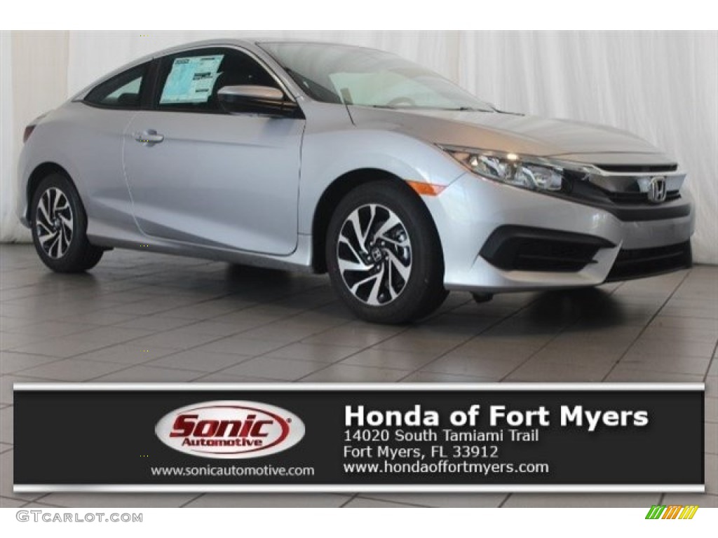 2016 Civic LX-P Coupe - Lunar Silver Metallic / Black/Gray photo #1