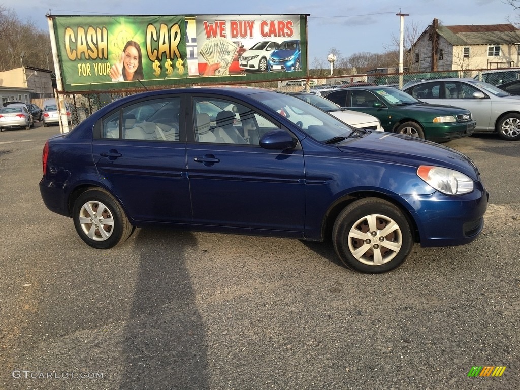 2009 Accent GLS 4 Door - Dark Sapphire Blue / Gray photo #2
