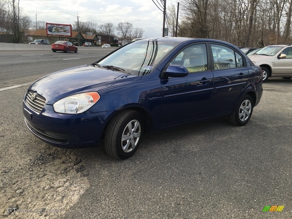 2009 Accent GLS 4 Door - Dark Sapphire Blue / Gray photo #7