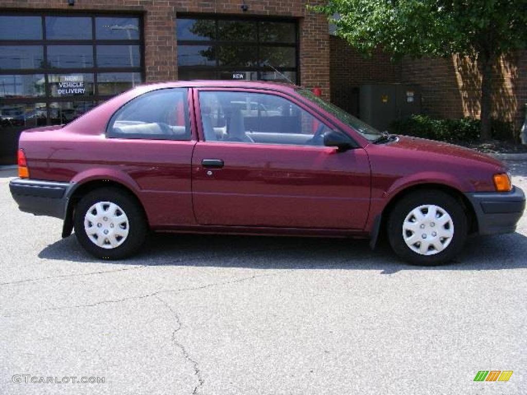 1996 Tercel DX Sedan - Ruby Pearl / Gray photo #2