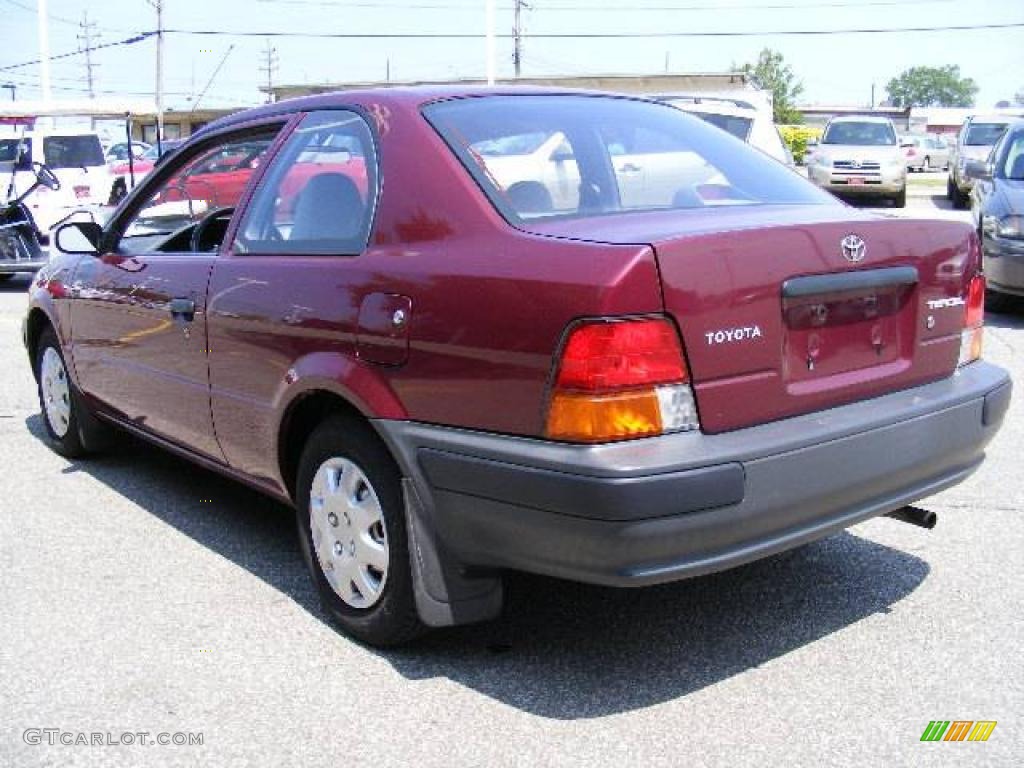 1996 Tercel DX Sedan - Ruby Pearl / Gray photo #5