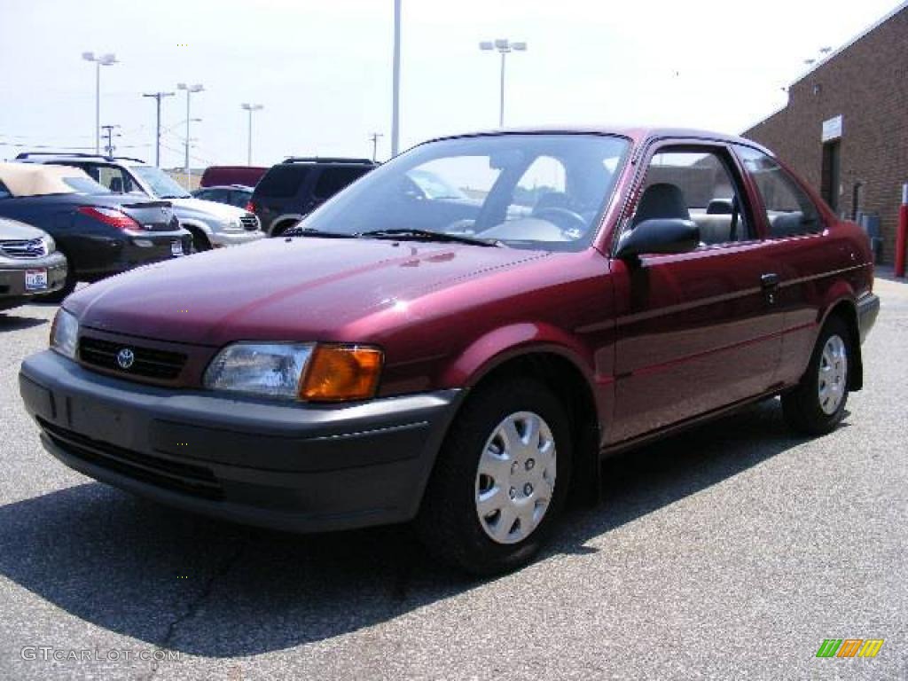 1996 Tercel DX Sedan - Ruby Pearl / Gray photo #7