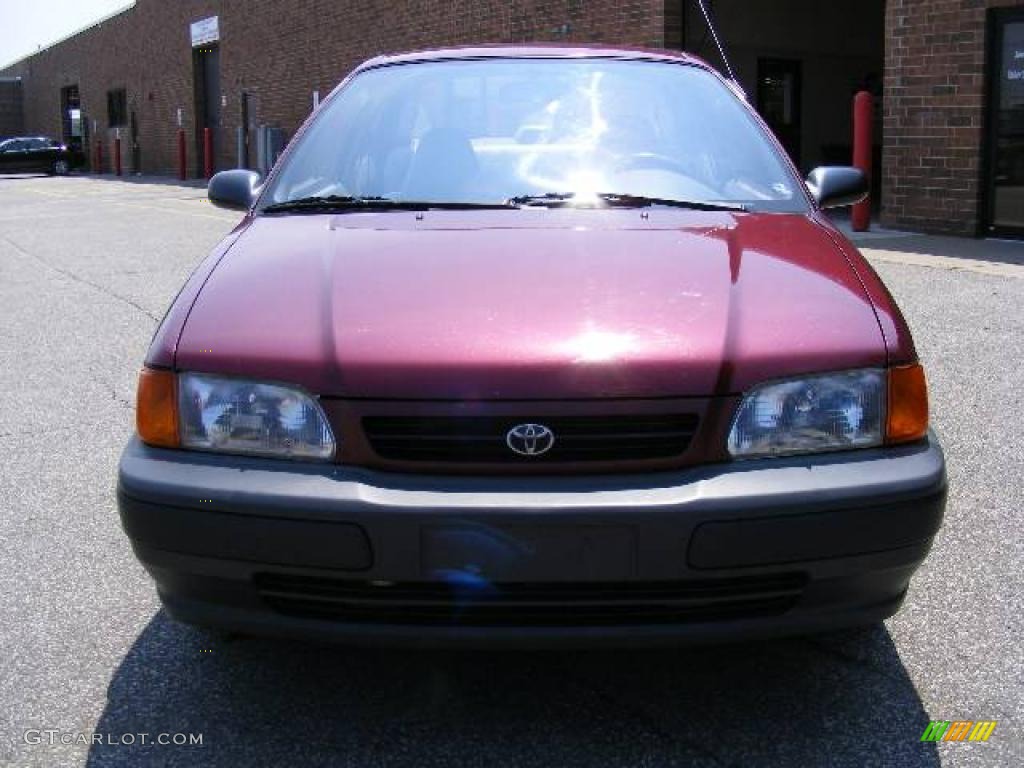 1996 Tercel DX Sedan - Ruby Pearl / Gray photo #8