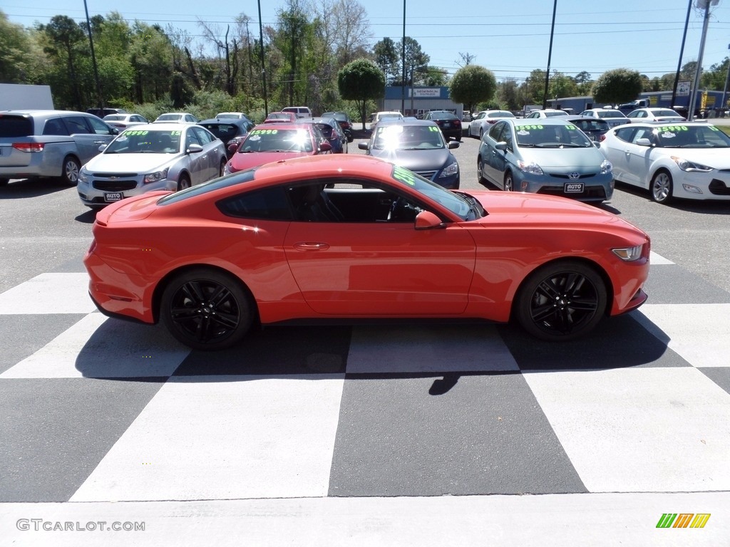 2015 Mustang EcoBoost Premium Coupe - Competition Orange / 50 Years Raven Black photo #3