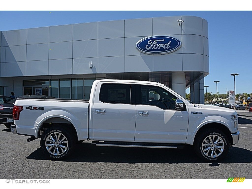 2016 F150 Lariat SuperCrew 4x4 - White Platinum / Medium Light Camel photo #2