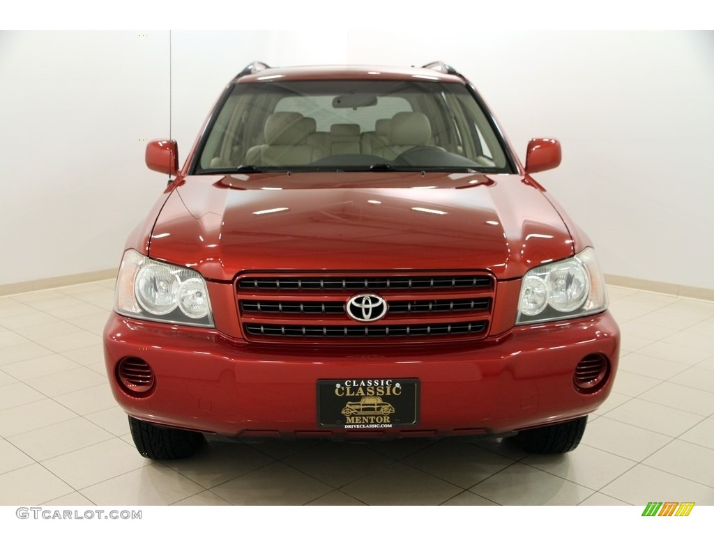 2003 Highlander V6 4WD - Sundown Red Pearl / Ivory photo #2