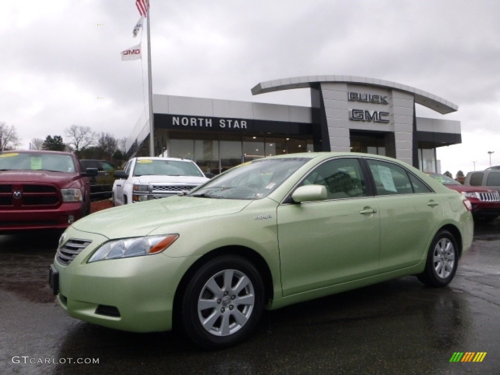 2007 Camry Hybrid - Jasper Green Pearl / Bisque photo #1