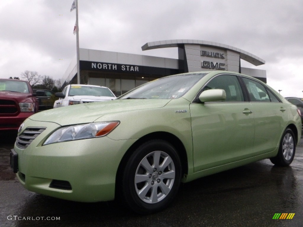 2007 Camry Hybrid - Jasper Green Pearl / Bisque photo #2