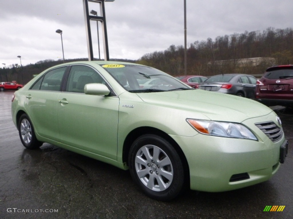 2007 Camry Hybrid - Jasper Green Pearl / Bisque photo #8