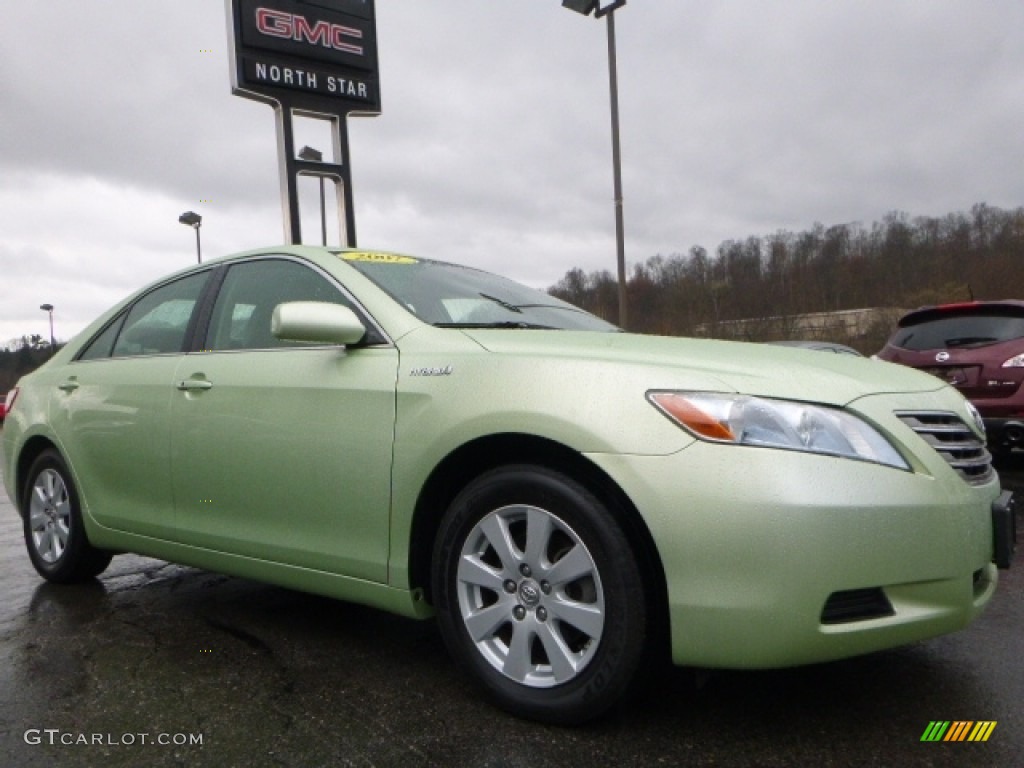 2007 Camry Hybrid - Jasper Green Pearl / Bisque photo #9