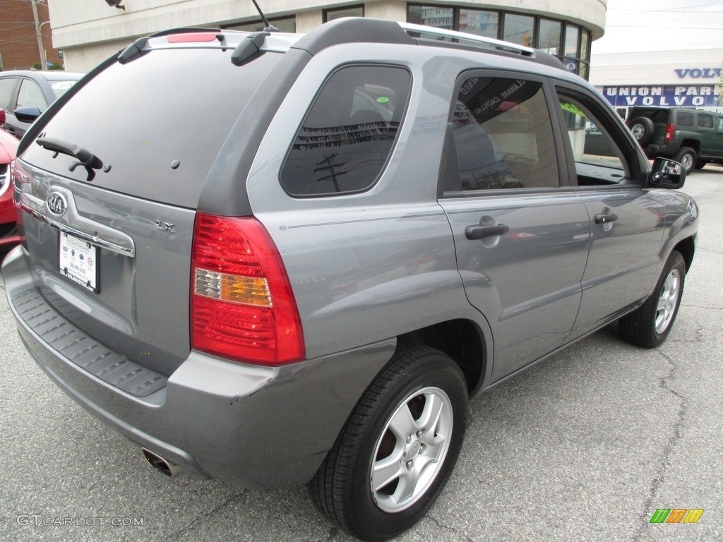 2008 Sportage LX - Steel Silver Metallic / Black photo #6